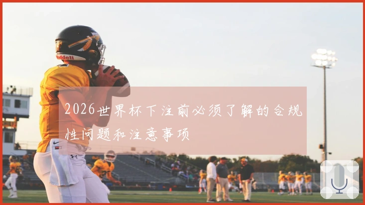 2026世界杯下注前必须了解的合规性问题和注意事项