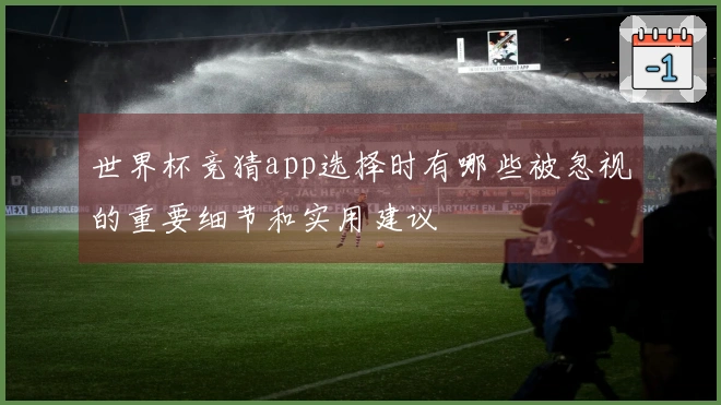 世界杯竞猜app选择时有哪些被忽视的重要细节和实用建议